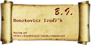 Boszkovicz Izsák névjegykártya